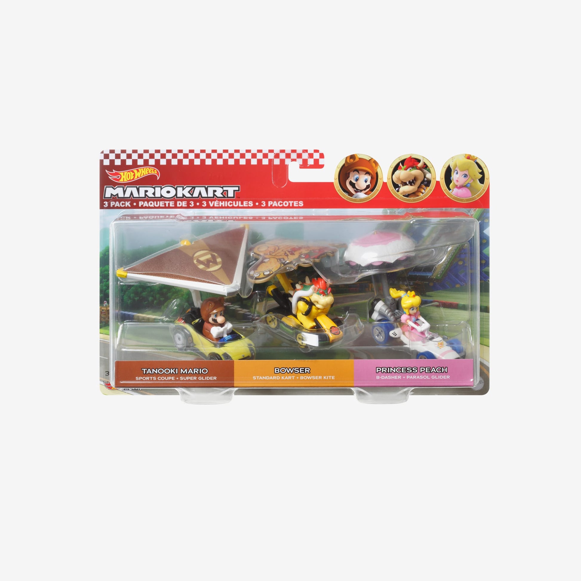 Hot Wheels Mario Kart Vehicles 3-Pack - Bộ 3 Xe Nhân Vật Mario Kart Hot Wheels HDB39 - Hình ảnh chi tiết 2