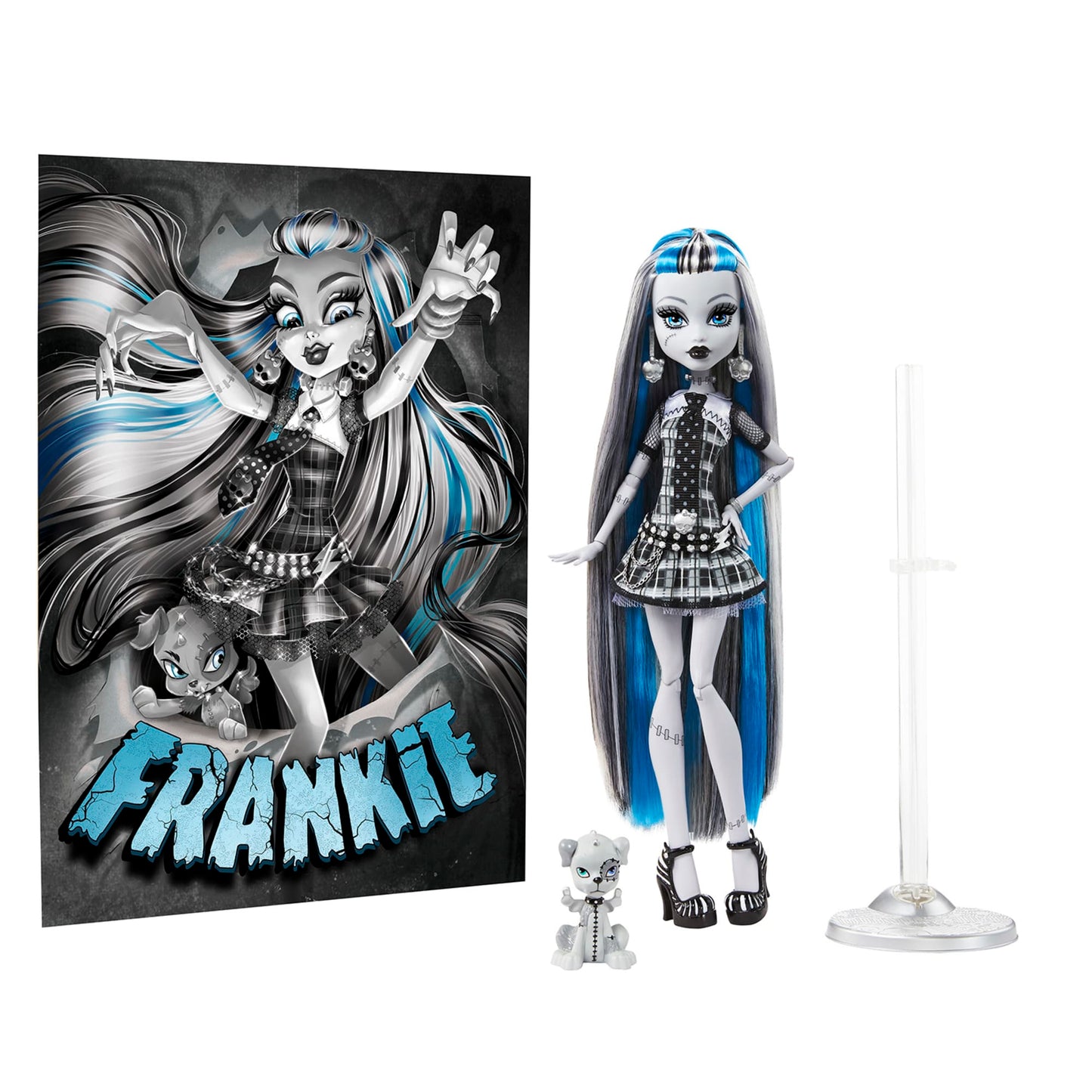 Monster High Reel Drama Frankie Stein Doll - Búp Bê Sưu Tầm Phiên Bản Đen Trắng - Mattel HKN29 - Hình ảnh chi tiết 2