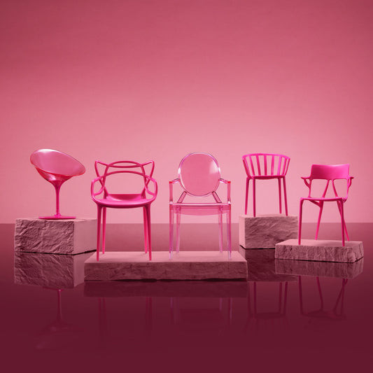 Barbie x Kartell 5-Piece Doll-Sized Chair Set - Bộ 5 Ghế Mô Hình Sưu Tầm - Mattel Creations HWY48 - Hình ảnh chi tiết 2
