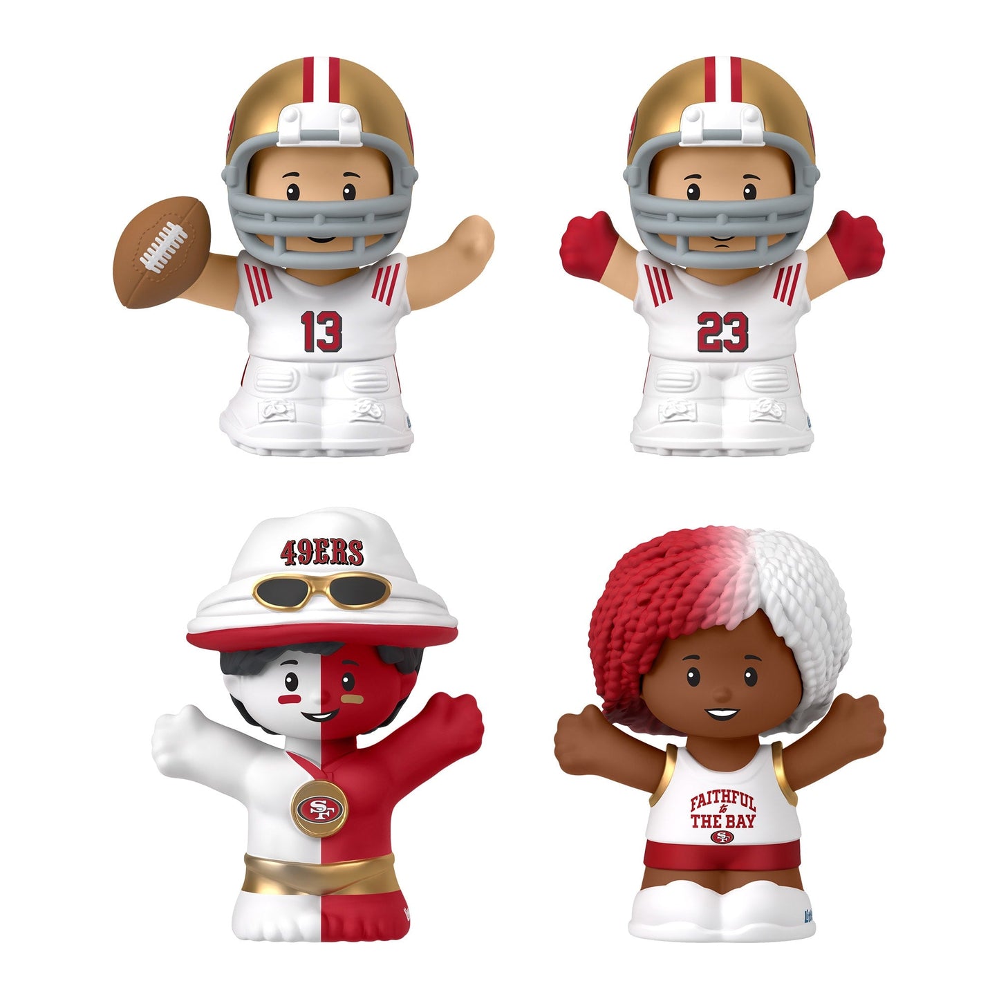 Little People Collector San Francisco 49ers Alternate Jersey Figure Set - Bộ mô hình cầu thủ NFL - Mattel Creations HVH14 - Hình ảnh chi tiết 2
