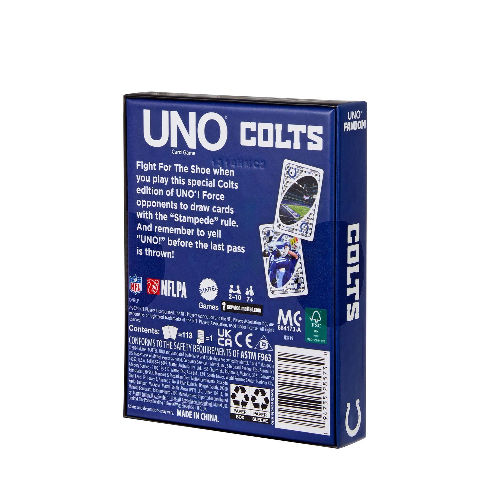 UNO Fandom NFL Indianapolis Colts Game Deck - Board Game Thẻ Bài Thể Thao - Mattel - Hình ảnh bổ sung 8