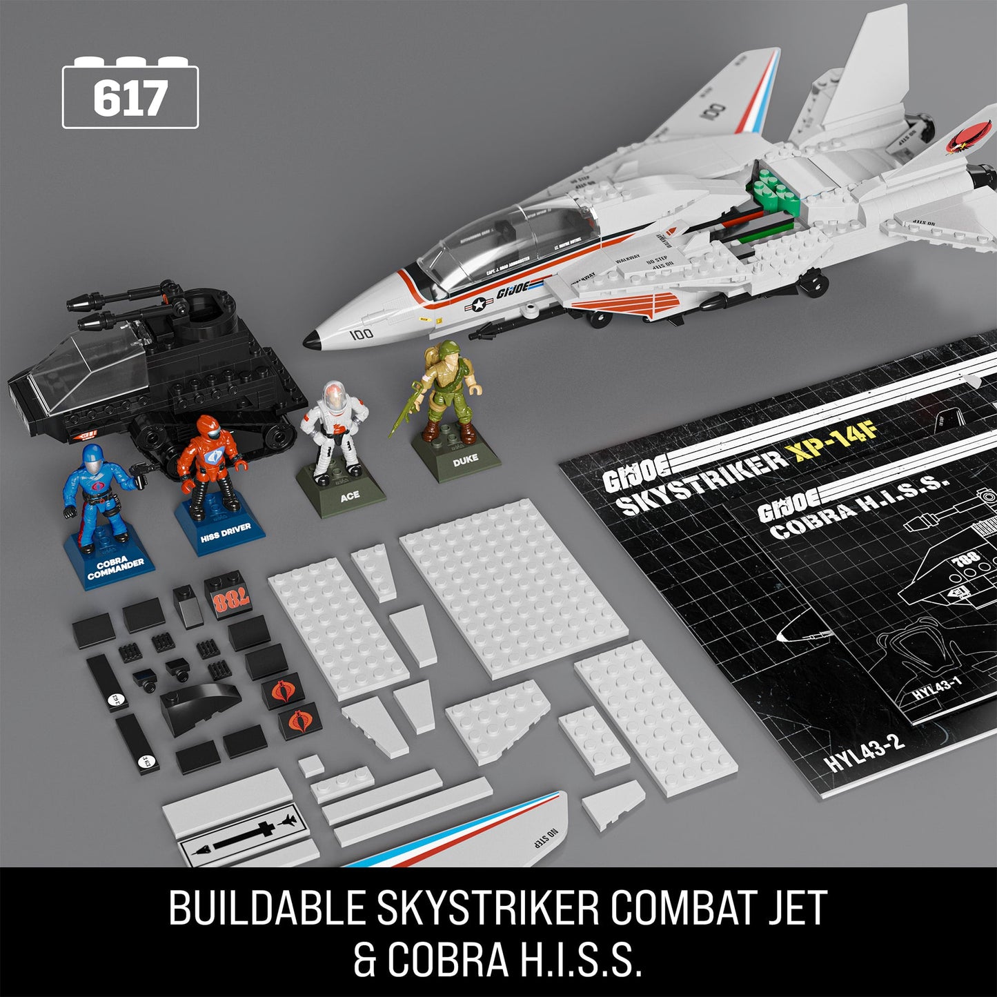 MEGA G.I. JOE Skystriker vs. COBRA H.I.S.S. Building Set - Bộ Đồ Chơi Lắp Ráp Sưu Tầm G.I. Joe - MEGA Mattel