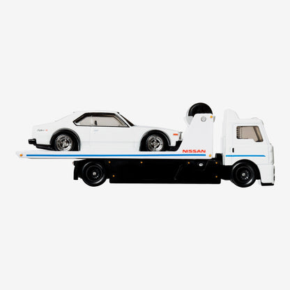 Hot Wheels Premium Collector Set, 3 Nissan Skyline Cars & 1 Transporter - Bộ 4 Xe Mô Hình Nissan Skyline Cao Cấp Hot Wheels -