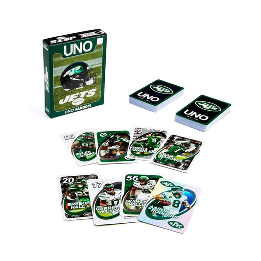 UNO Fandom NFL New York Jets Game Deck | Bộ Bài Thẻ Bài Thể Thao Cao Cấp | Mattel - Hình ảnh sản phẩm