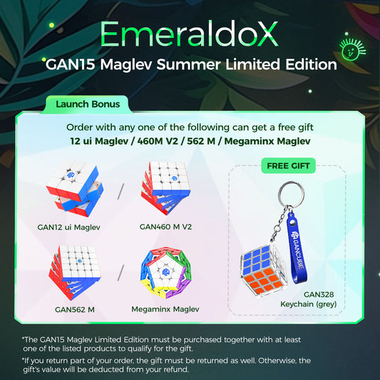 2025 Summer Limited Edition GAN15 Maglev EmeraldoX - Rubik 3x3 Cao Cấp GANCUBE