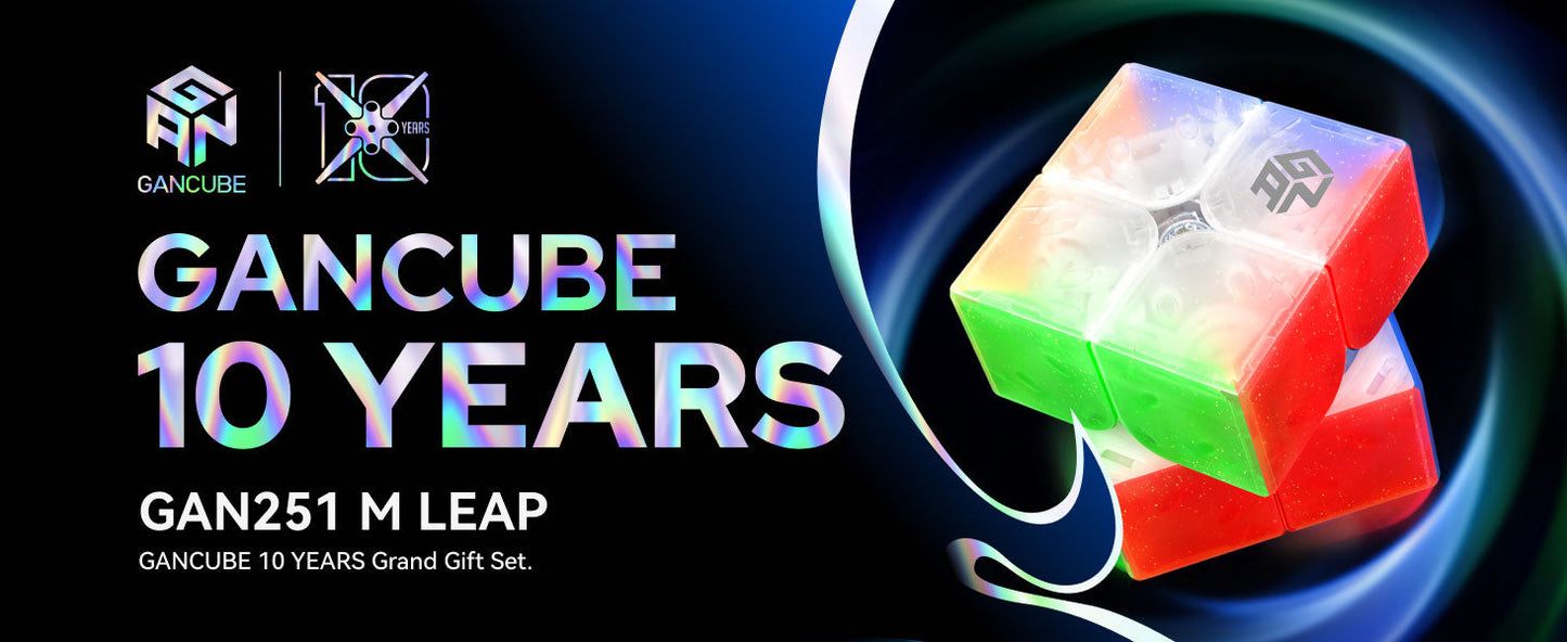 GAN251 M Leap Ten Years Grand Gift Set - Rubik 2x2 Nam Châm Kỷ Niệm 10 Năm GANCUBE