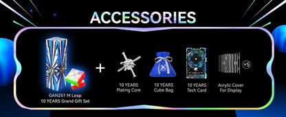 GAN251 M Leap Ten Years Grand Gift Set - Rubik 2x2 Nam Châm Kỷ Niệm 10 Năm GANCUBE