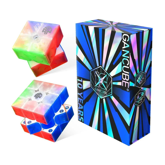 GAN251 M Air & 356 M E Ten Years Starter Combo - Bộ Combo Rubik 2x2 và 3x3 Kỷ Niệm 10 Năm - GANCUBE