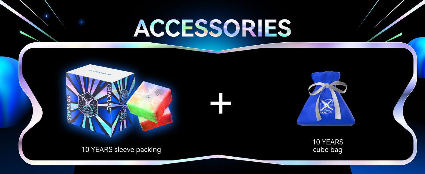 GAN251 M Air Ten Years Classic Gift Set - Rubik 2x2 Nam Châm Phiên Bản Kỷ Niệm 10 Năm - GANCUBE