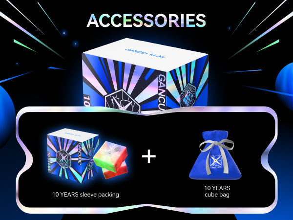 GAN251 M Air Ten Years Classic Gift Set - Rubik 2x2 Nam Châm Phiên Bản Kỷ Niệm 10 Năm - GANCUBE