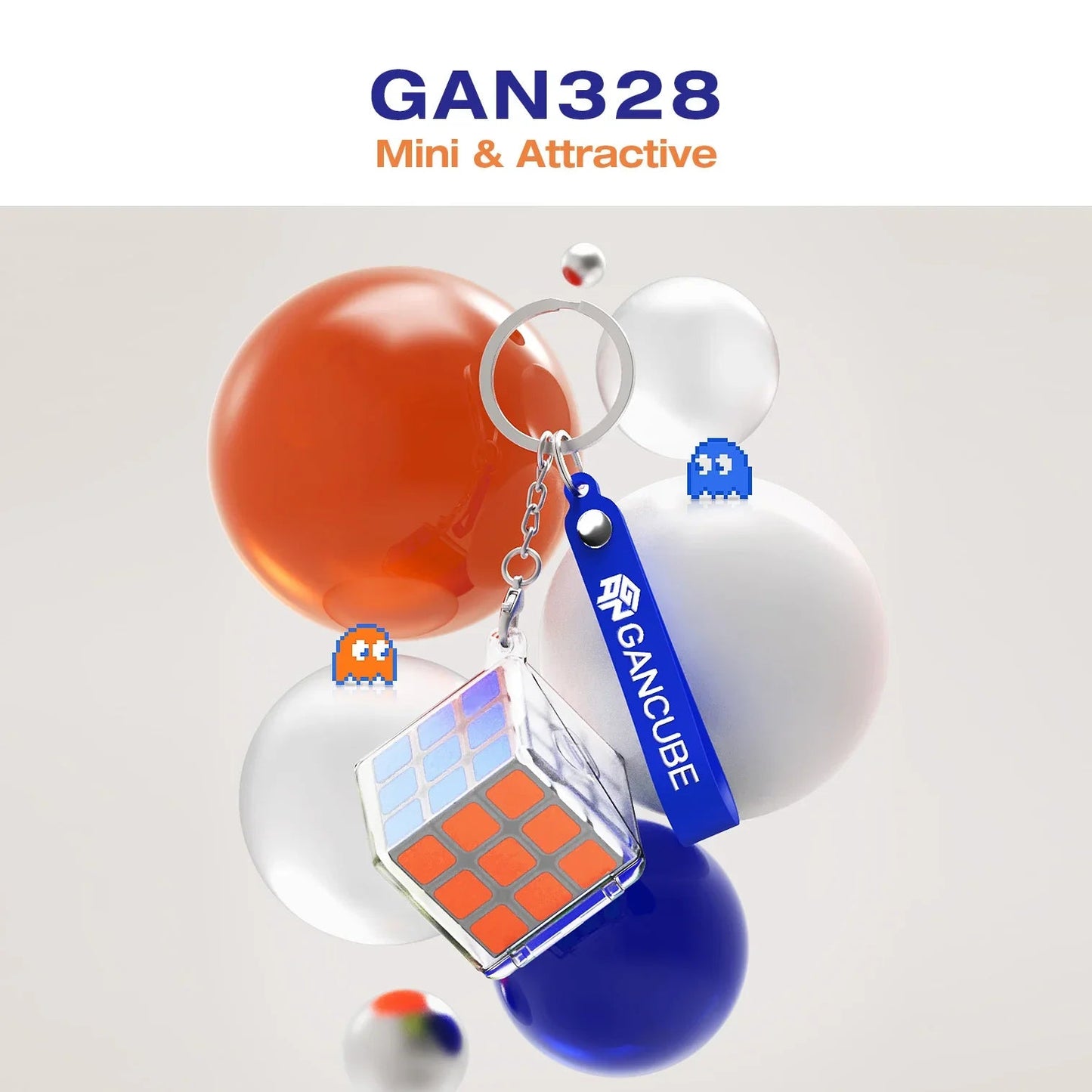 GAN328 Keychain - Móc khóa Rubik 3x3 Mini Chính hãng GANCUBE