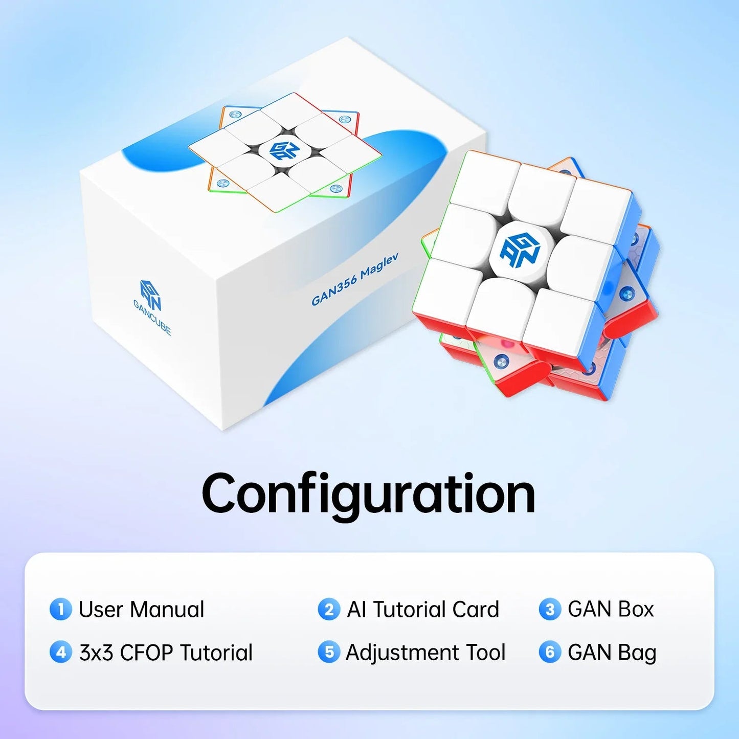 GAN356 Maglev Frosted/ UV Rubik 3x3 Nam Châm Tốc Độ GANCUBE - Hình ảnh bổ sung 8