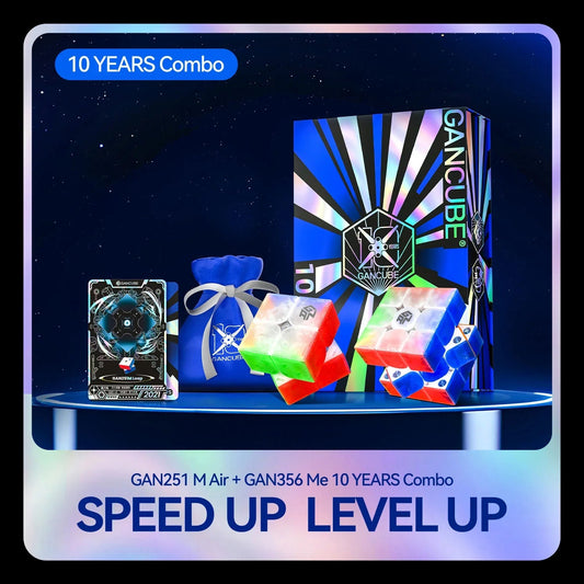 GAN251 M Air & 356 M E Ten Years Starter Combo - Bộ Combo Rubik 2x2 và 3x3 Kỷ Niệm 10 Năm - GANCUBE