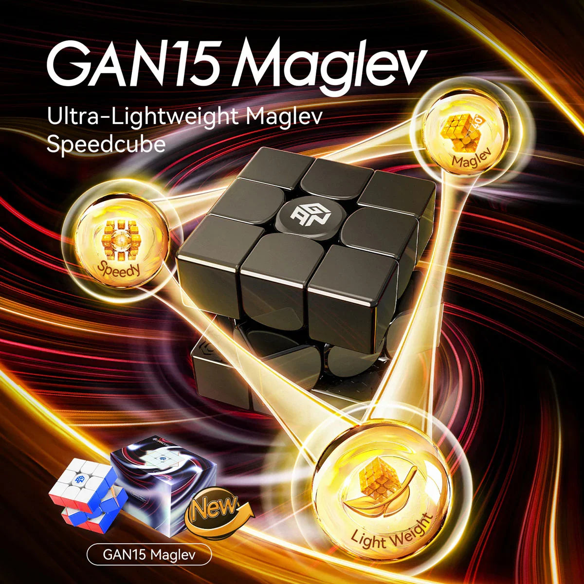 GAN15 Maglev 3x3 Advanced Speed Cube - Rubik 3x3 Cao Cấp Siêu Nhẹ - GANCUBE