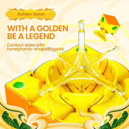 GAN356 M E Golden - Rubik 3x3 Nam Châm Phiên Bản Giới Hạn Tết 2025 - GAN Cube