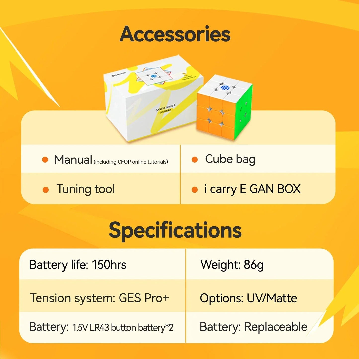 GAN356 i Carry E Smart Cube - Rubik 3x3 Thông Minh Bluetooth - GANCUBE
