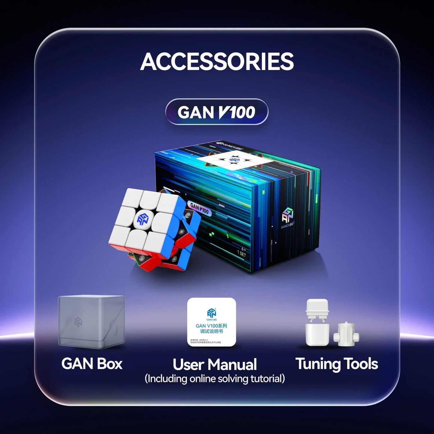 GAN V100 3x3 Maglev Speed Cube - Rubik 3x3 Cao Cấp Chính Hãng GANCUBE