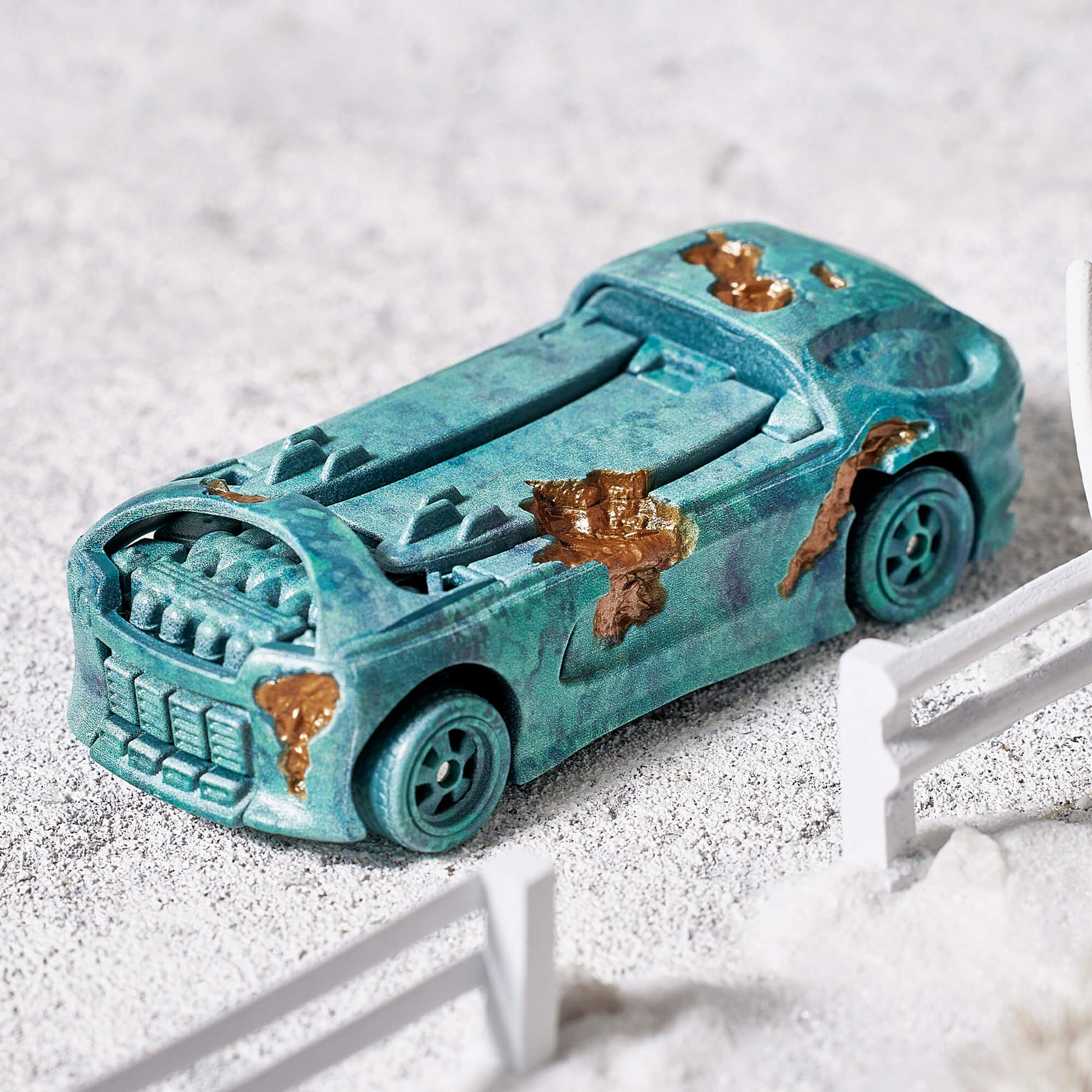 Hot Wheels x Daniel Arsham Eroded Deora II Xe Mô Hình Sưu Tầm Mattel Creations - Góc nhìn khác 3