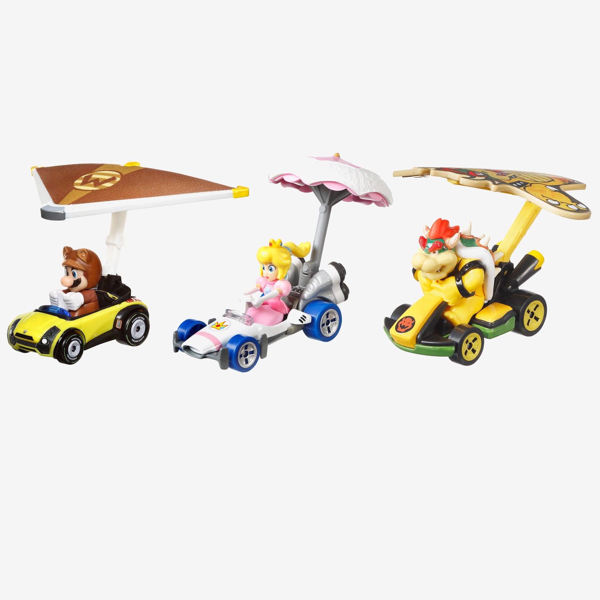 Hot Wheels MARIOKART Vehicle + Glider, Set of 3 - Bộ 3 Xe Mô Hình Mario Kart - Mattel - Hình ảnh chi tiết 2