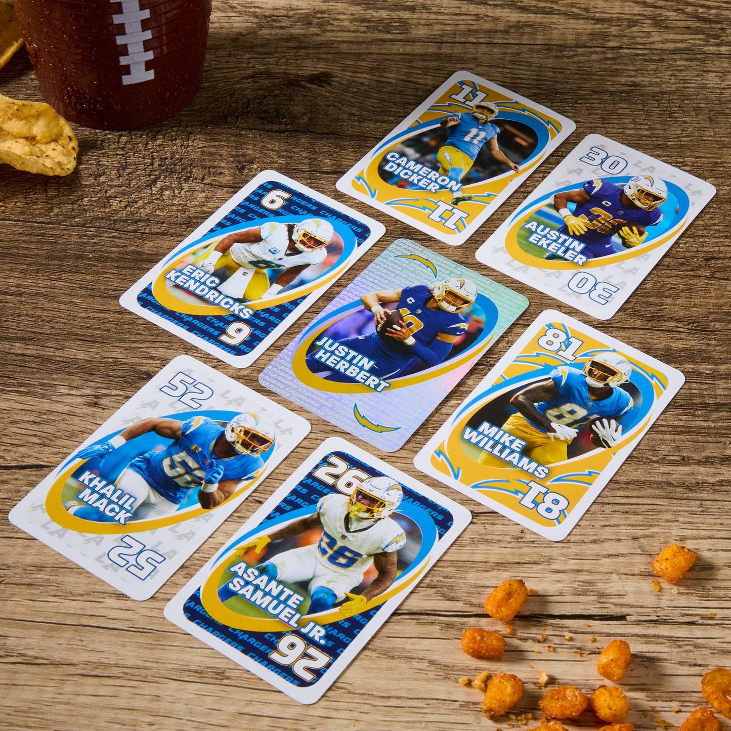 UNO Fandom NFL Los Angeles Chargers Game Deck - Bộ Bài Thẻ Bài Sưu Tầm Mattel - Hình ảnh bổ sung 6