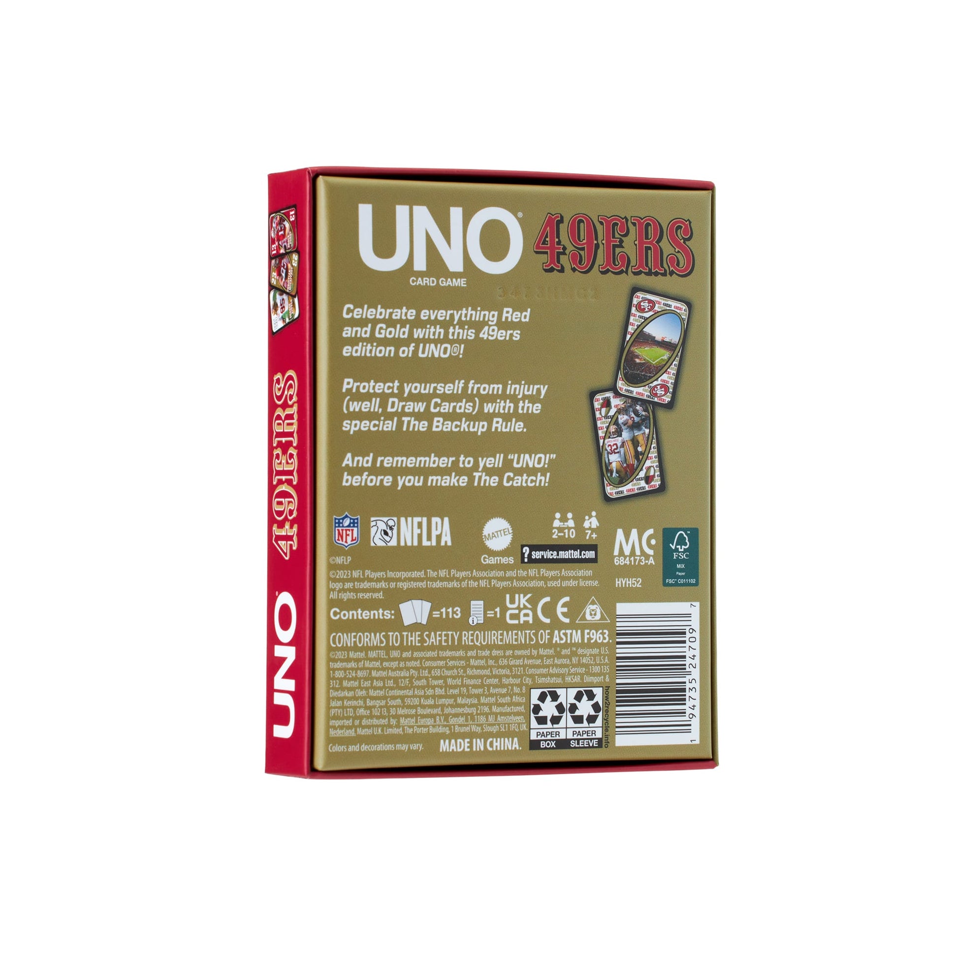 UNO Fandom NFL San Francisco 49ers Game Deck - Bộ Bài Thẻ Bài Thể Thao Mattel Mattel - ảnh 3 - Card Game
