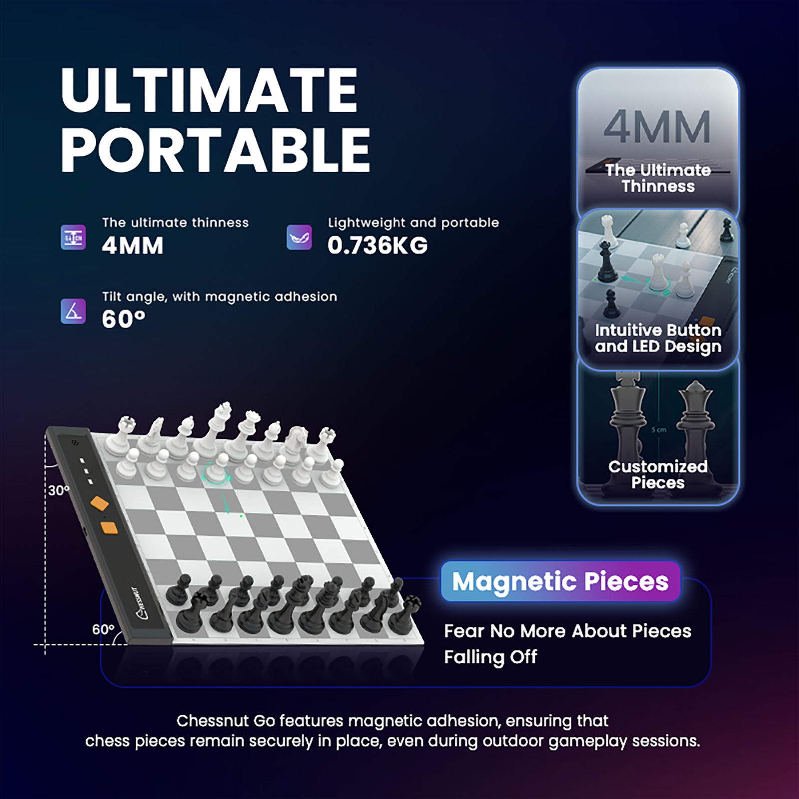Chessnut Go Ultimate Portable Travel Electronic Chessboard