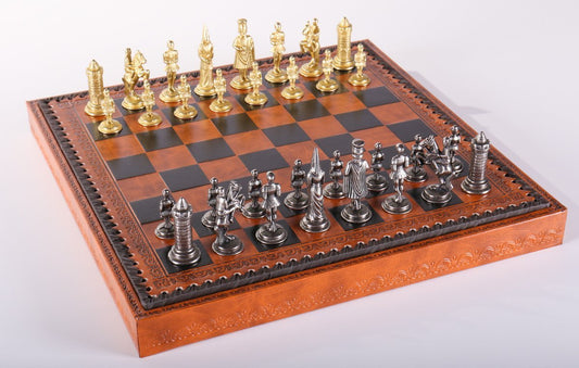 Gothic Chess Set with Leatherette Storage Board - Bộ Cờ Vua Cao Cấp & Hộp Đựng Giả Da - Chess House