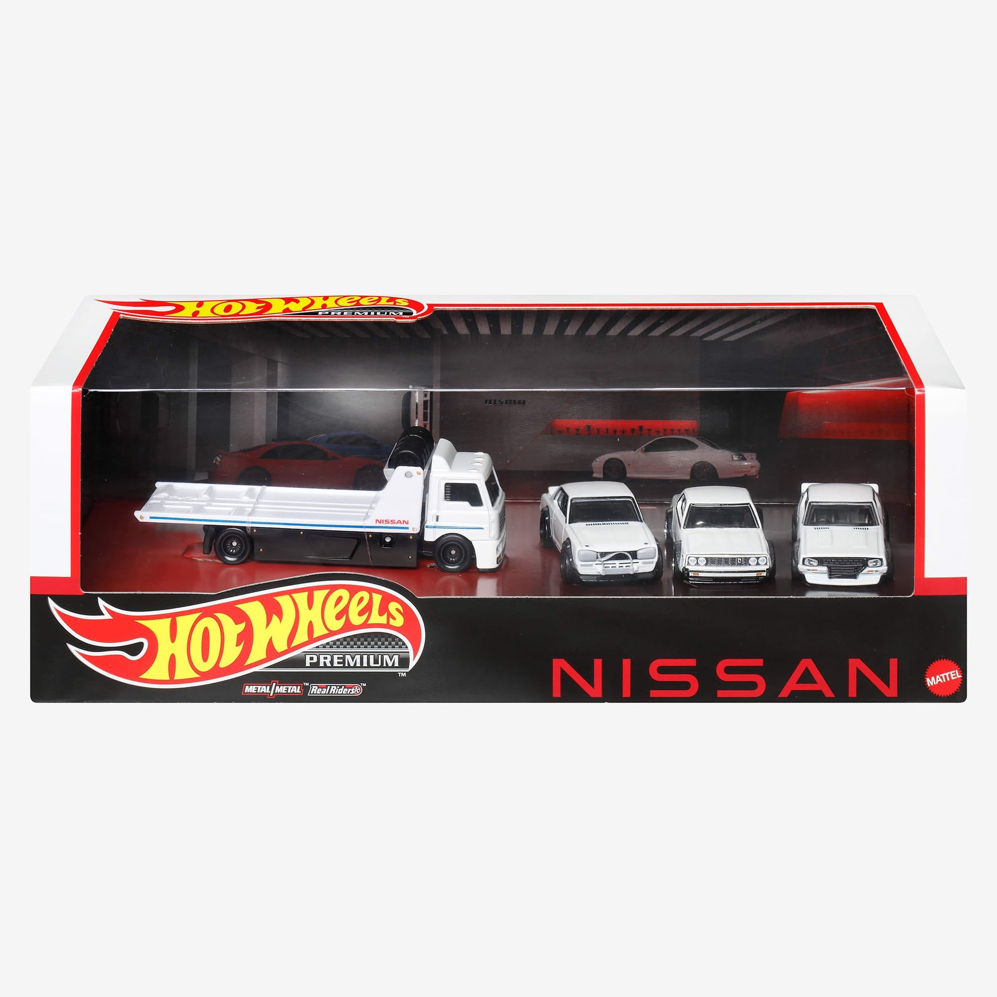 Hot Wheels Premium Collector Set, 3 Nissan Skyline Cars & 1 Transporter - Bộ 4 Xe Mô Hình Nissan Skyline Cao Cấp - Hình ảnh sản phẩm