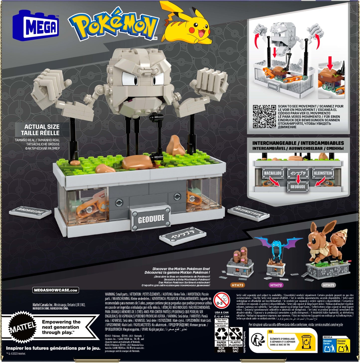 MEGA Pokémon Mini Motion Geodude Building Set - Bộ Đồ Chơi Lắp Ráp Pokémon Chuyển Động - MEGA Mattel HWR79