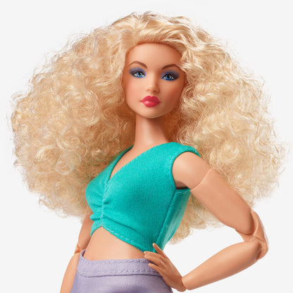 Barbie Looks Doll (Curvy, Curly Blonde Hair) - Búp bê sưu tầm Barbie Signature Mattel HJW83 - Hình ảnh bổ sung 4