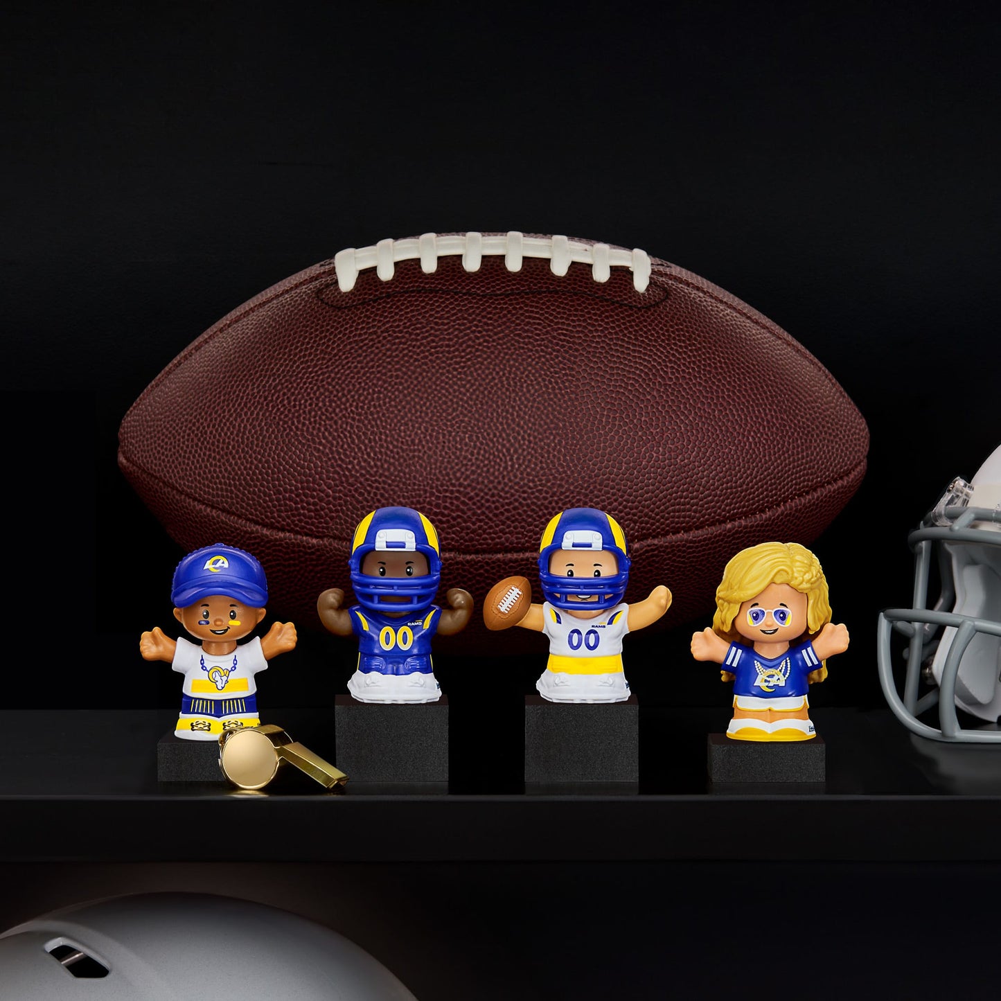 Little People Collector x NFL Los Angeles Rams Set - Bộ Mô Hình Nhân Vật Sưu Tầm Thể Thao Mattel - Hình ảnh chi tiết 2