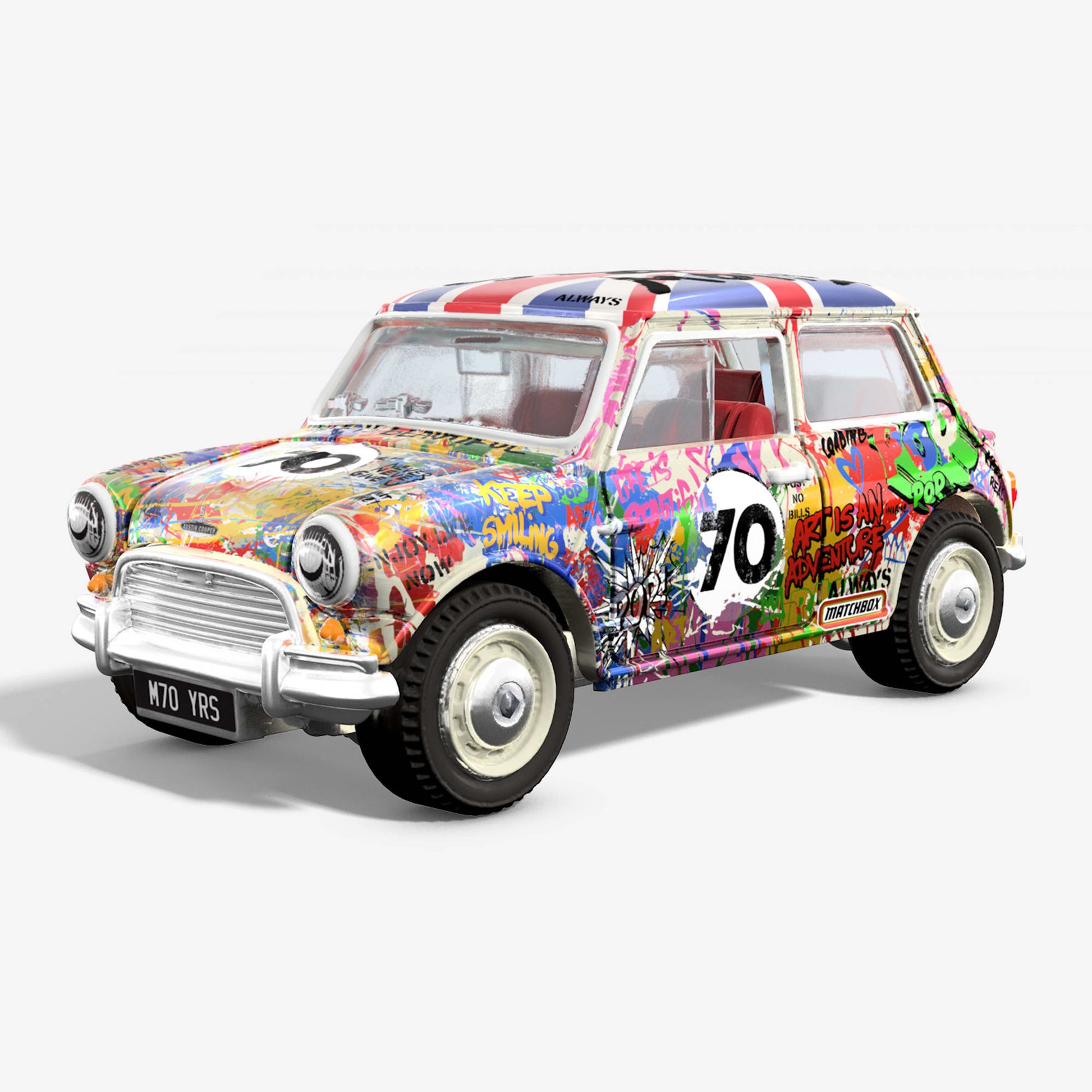Matchbox x Mr Brainwash 1964 Austin Mini Cooper S Mô Hình Xe Die-cast Nghệ Thuật Matchbox - Hình ảnh sản phẩm
