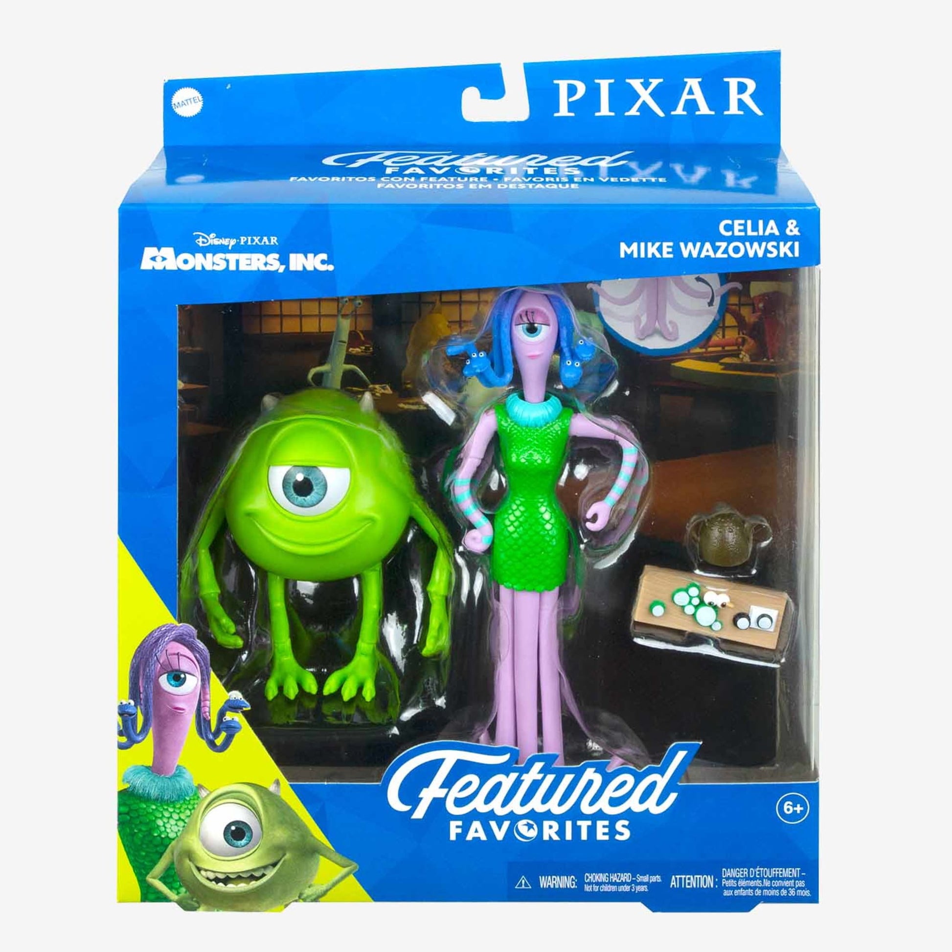 Pixar Featured Favorites Celia & Mike Monsters Inc Figures - Bộ Mô Hình Nhân Vật Sưu Tầm Mattel HDW74 - Hình ảnh bổ sung 9