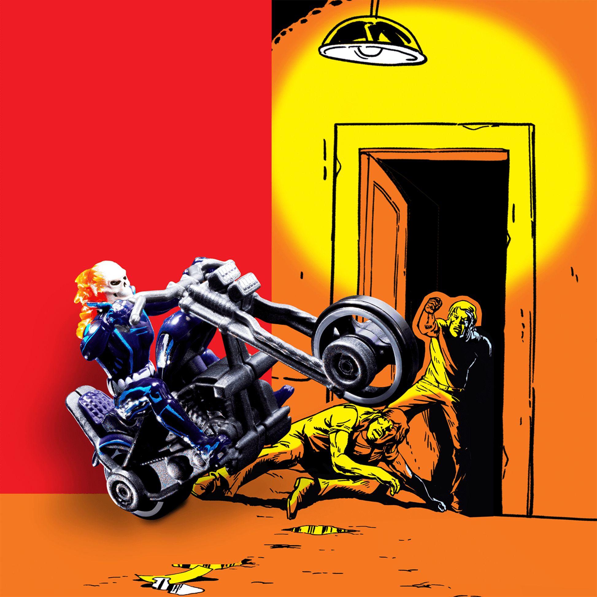 Hot Wheels MARVEL Ghost Rider Motorcycle & Figure Collectible - Mô hình Xe Mô tô và Nhân vật Sưu tầm - Mattel Mattel - ảnh 3 