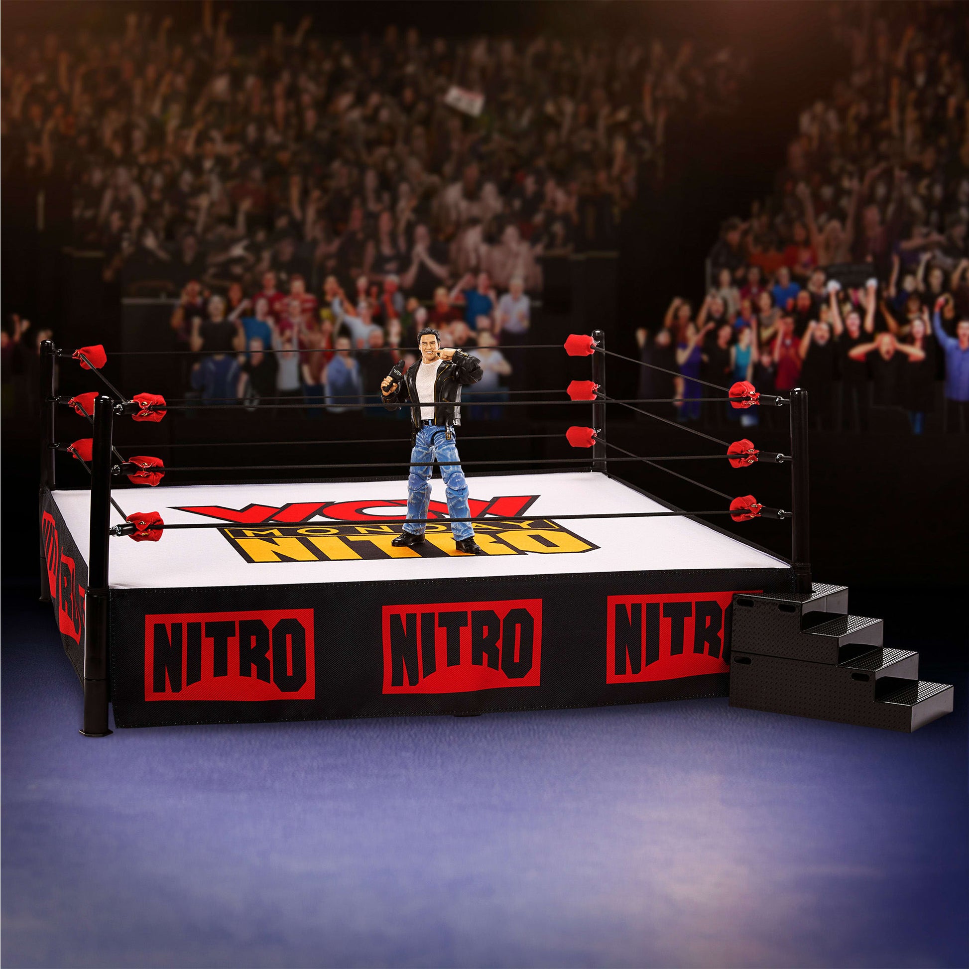 WWE Ultimate Edition WCW Monday Nitro Ring w/ Eric Bischoff - Sàn Đấu & Mô Hình Đồ Chơi Cao Cấp - Mattel Creations - Hình ảnh sản phẩm
