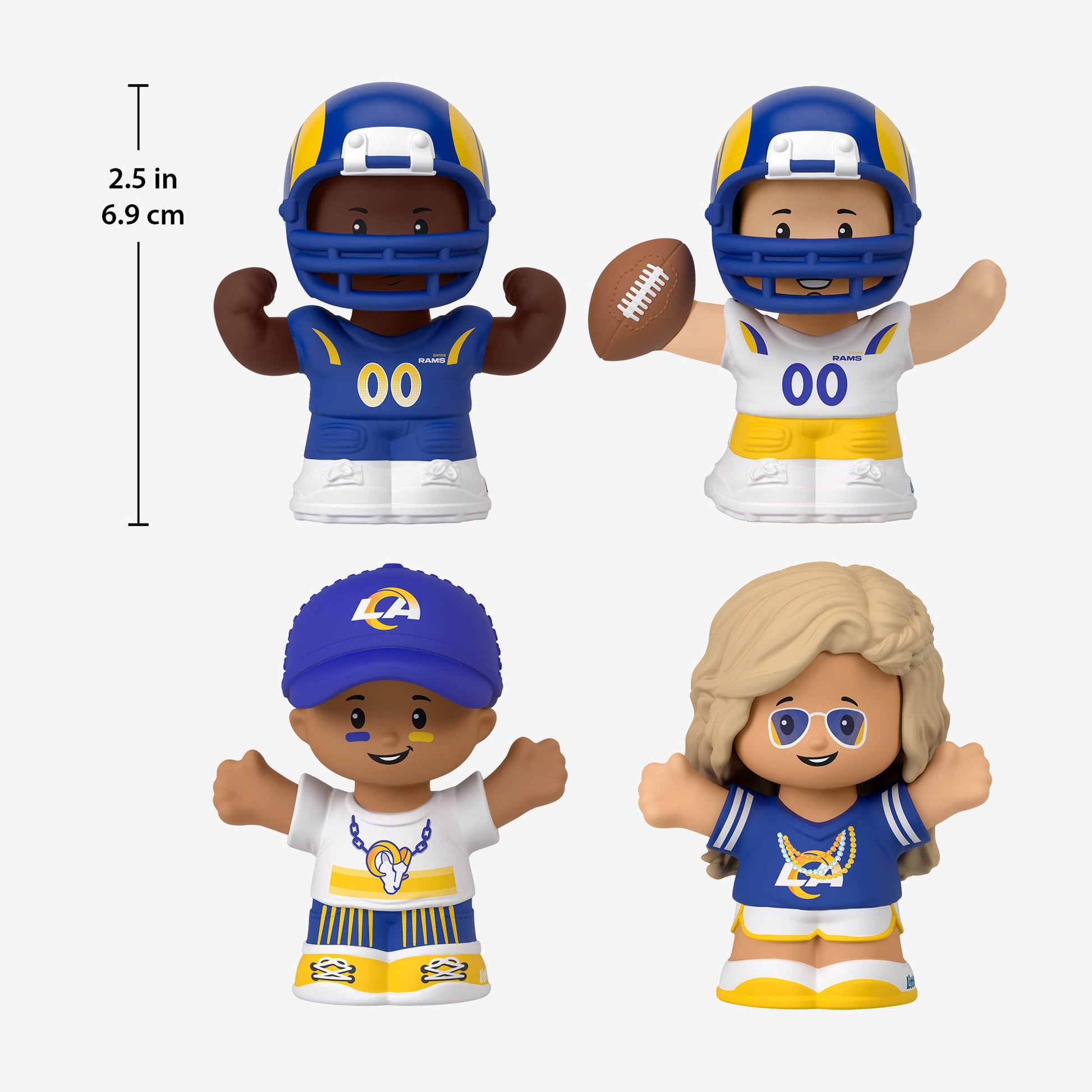 Little People Collector x NFL Los Angeles Rams Set - Bộ Mô Hình Nhân Vật Sưu Tầm Thể Thao Mattel Mattel - ảnh 3 - Figure