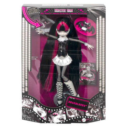 Monster High Reel Drama Draculaura Doll - Búp Bê Sưu Tầm Phim Kinh Dị Đen Trắng Mattel - Hình ảnh bổ sung 5