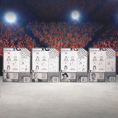 WWE Retro Figures Set Wave 1 - Bộ 4 Mô Hình Đấu Sĩ Huyền Thoại - Mattel Creations
