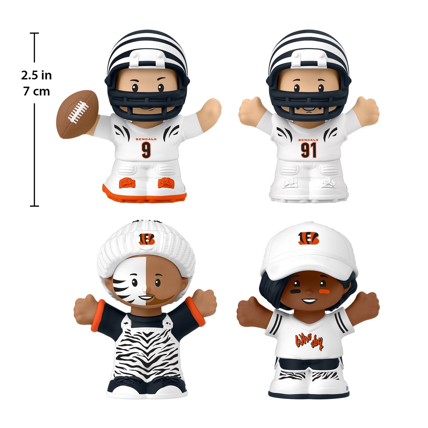 Little People Collector Cincinnati Bengals Alternate Jersey Figure Set - Bộ Mô Hình Cầu Thủ NFL Sưu Tầm Mattel - Hình ảnh bổ sung 9