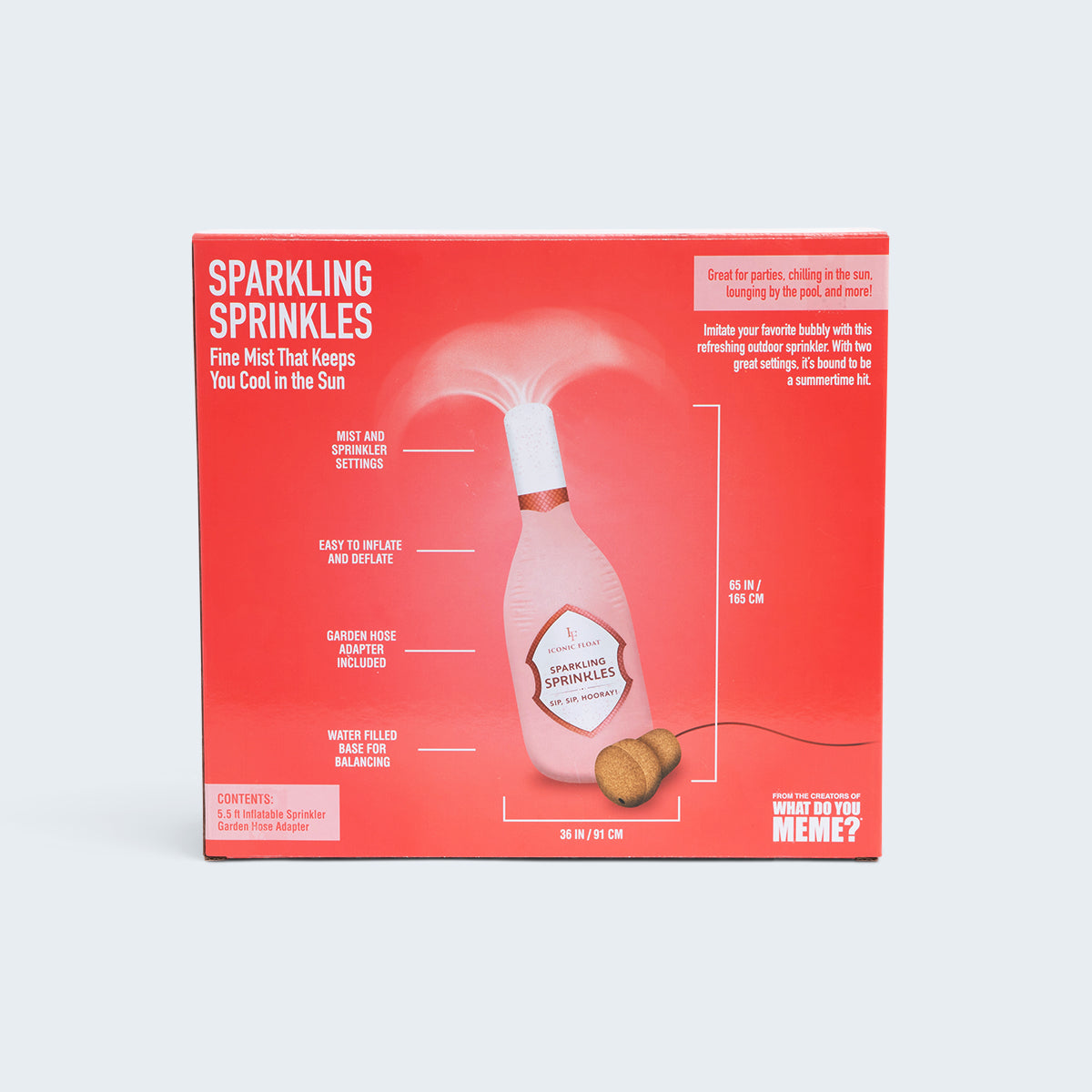 Sparkling Sprinkles Inflatable Champagne Bottle Sprinkler - Đồ Chơi Phun Nước Bơm Hơi - Relatable - Hình ảnh chi tiết 2
