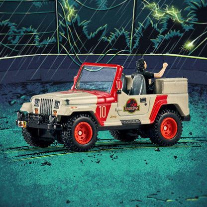 Hot Wheels Jurassic Park Jeep Wrangler & Dr. Ian Malcolm - Mô Hình Xe Sắt & Nhân Vật Sưu Tầm Mattel - Hình ảnh sản phẩm