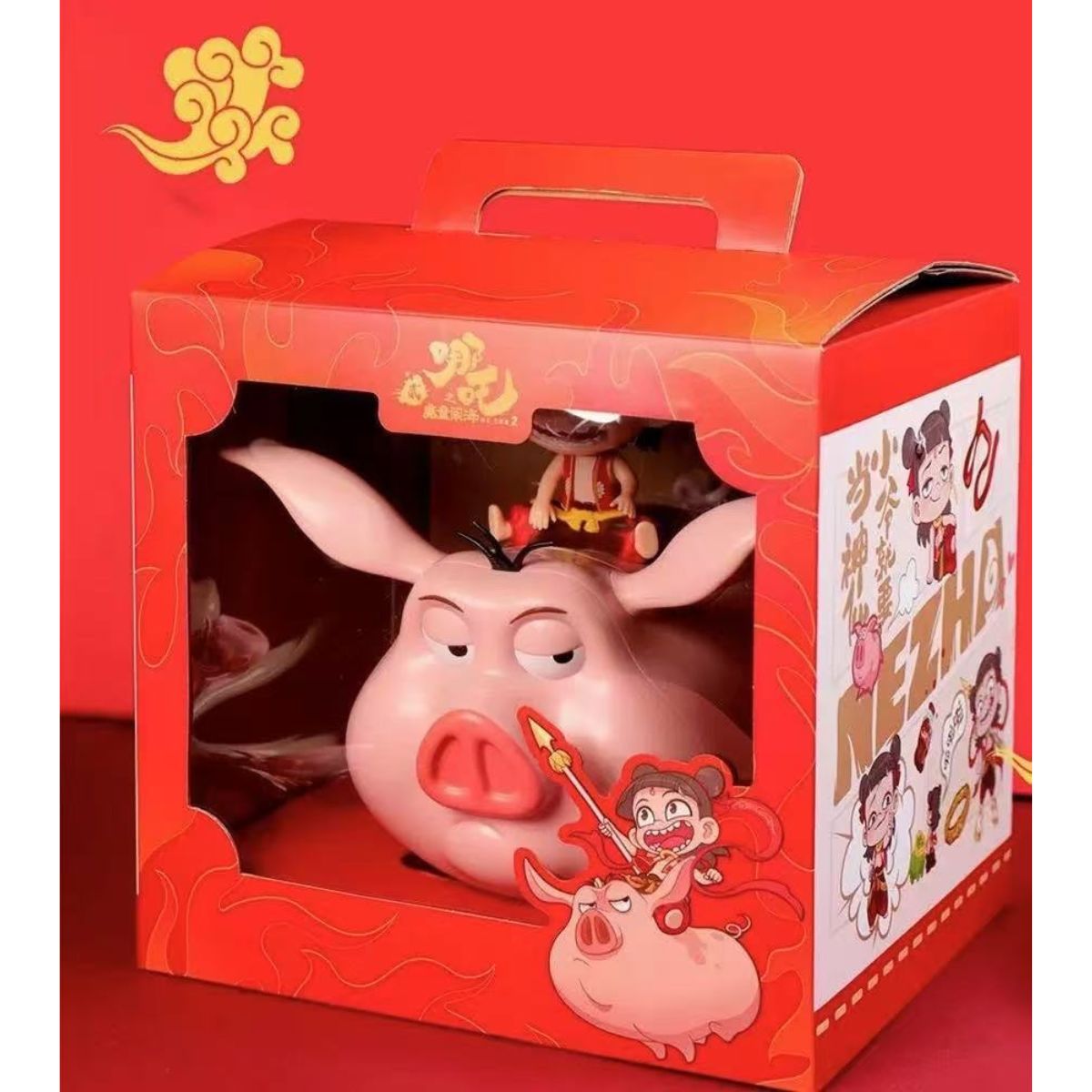 Gift Box Toy Model of Character Na Tra Riding Pig Na Tra NZCM01 - Mô hình nhân vật Na Tra cưỡi heo - NA TRA NZCM01