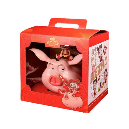 Gift Box Toy Model of Character Na Tra Riding Pig Na Tra NZCM01 - Mô hình nhân vật Na Tra cưỡi heo - NA TRA NZCM01