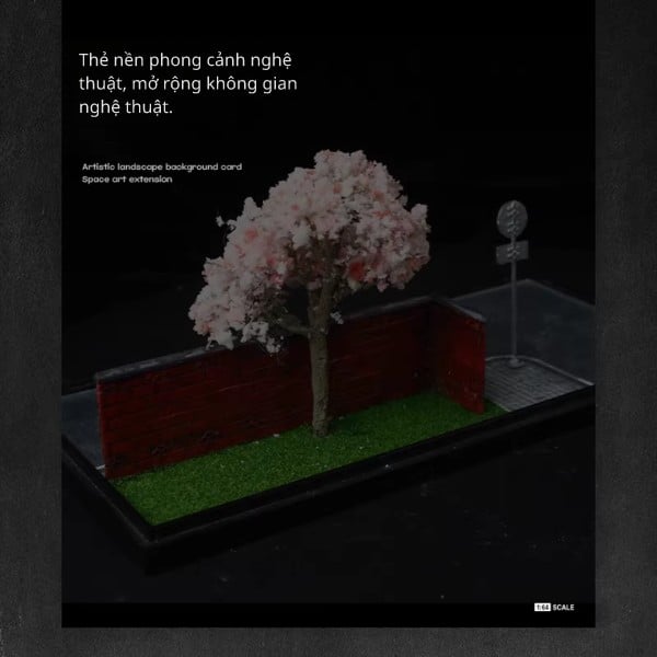 Diorama 1:64 Kèm Hộp Trưng Bày - Đường Hoa Anh Đào