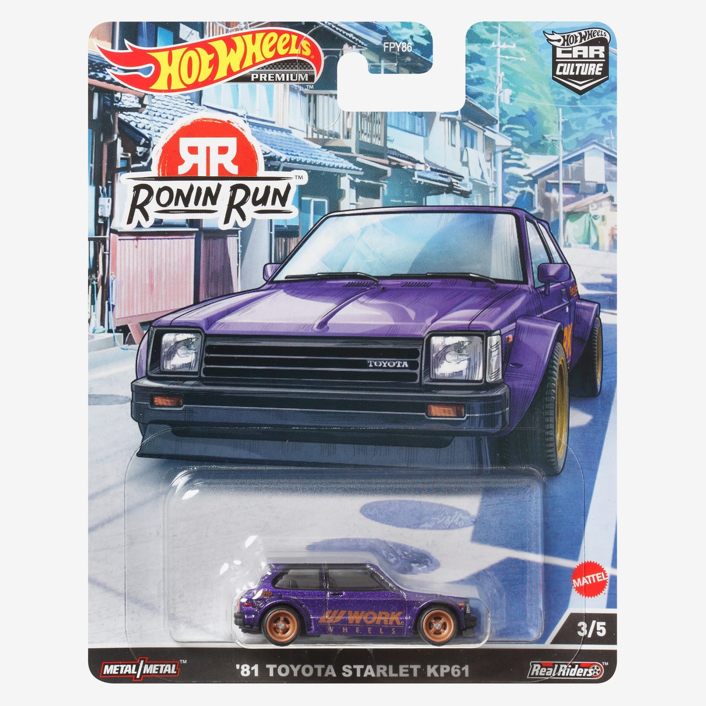 Hot Wheels Car Culture Circuit Legend Toyota Starlet 1981 Xe Mô Hình Diecast Sưu Tầm Mattel - Hình ảnh sản phẩm