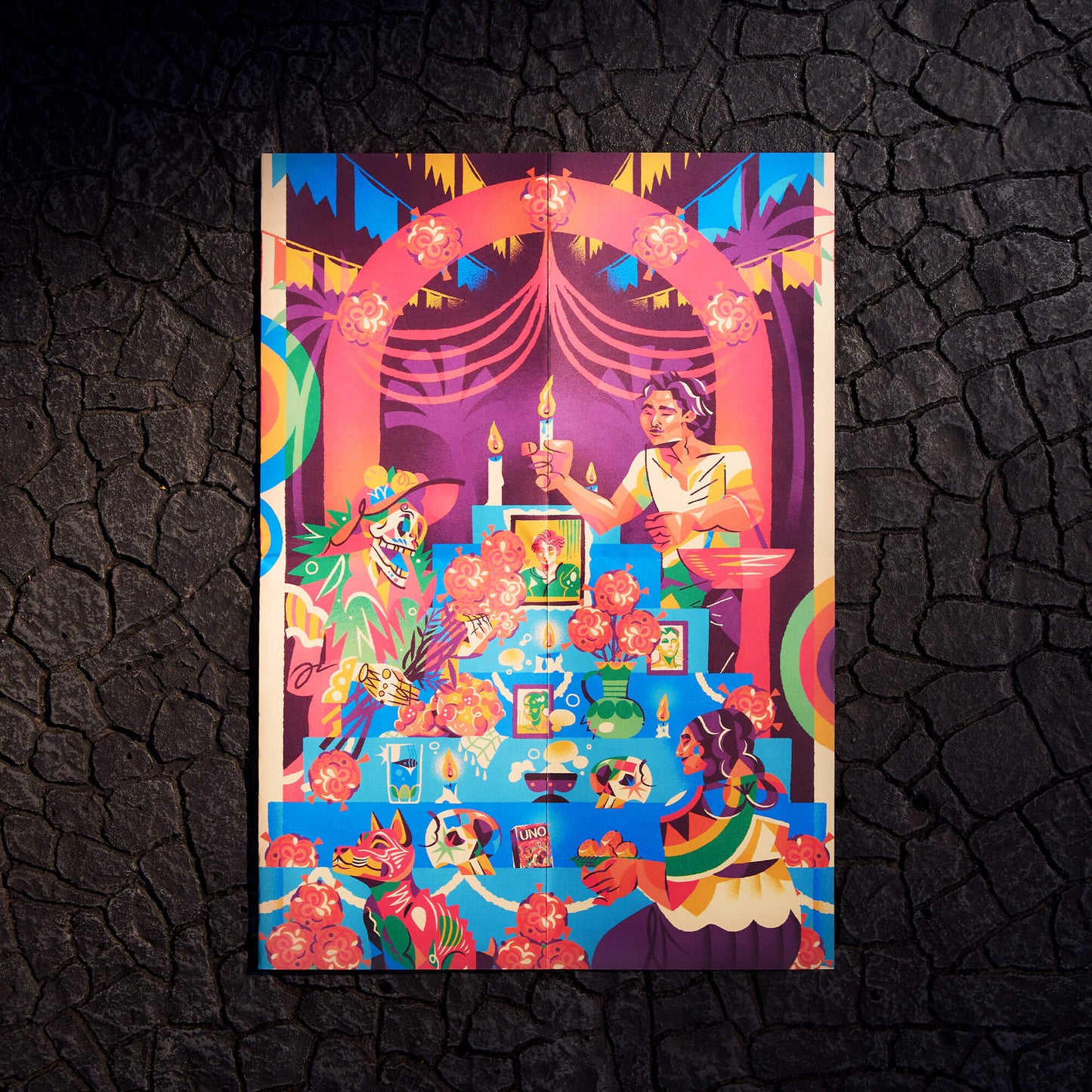UNO Canvas Día de Muertos Card Game - Trò Chơi Bài Nghệ Thuật - Mattel Creations - Góc nhìn khác 3