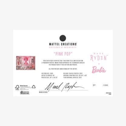 Mark Ryden x Barbie Signed Pink Pop Art Print - Tranh Nghệ Thuật Có Chữ Ký - Mattel Creations - Hình ảnh chi tiết 2