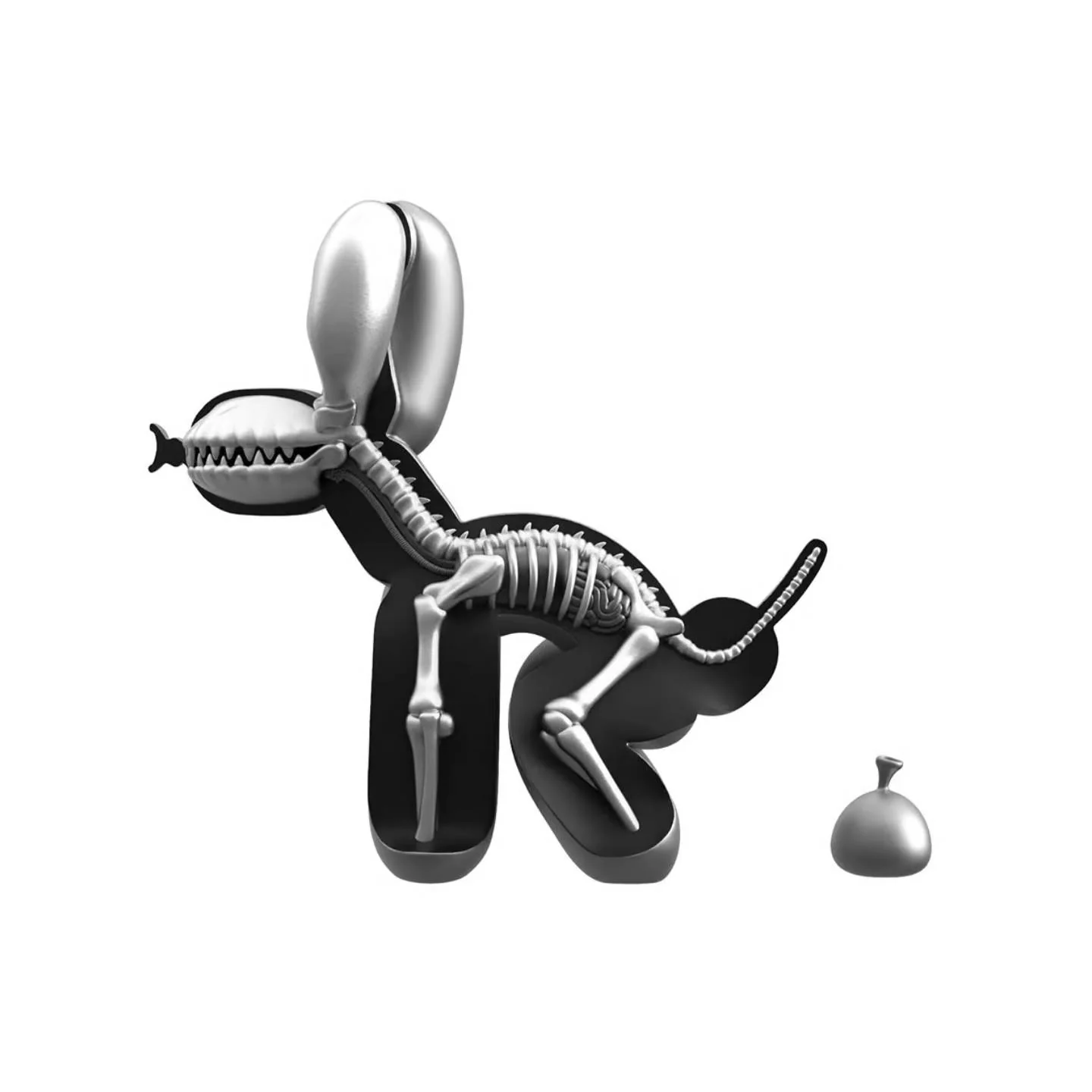 FUNNY ANATOMY BALLOON DOG (Space Grey EDITION) Mô hình Art Toys Mighty Jaxx - Góc nhìn khác 3