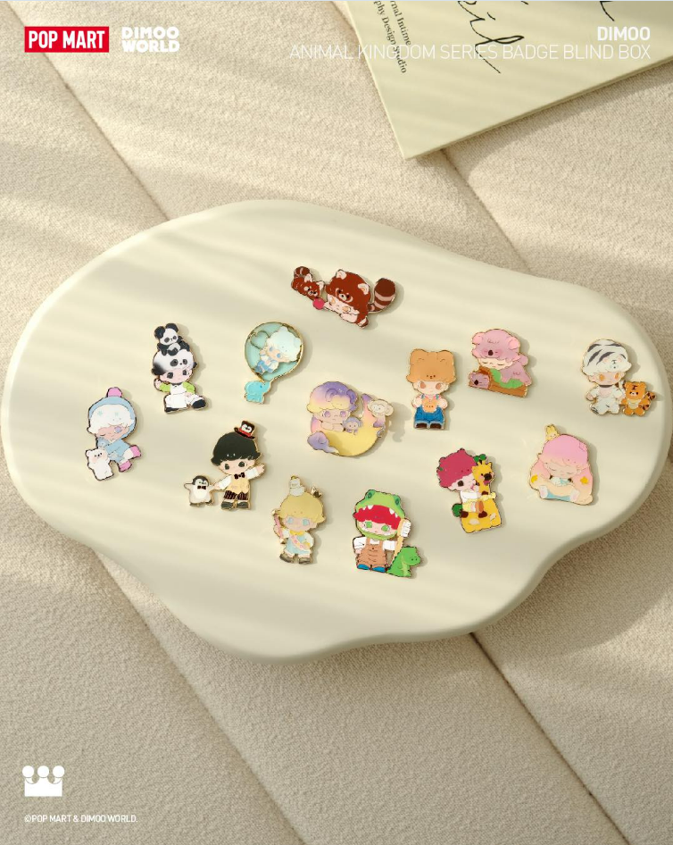 DIMOO Animal Kingdom Series-Badge Blind Box - Huy hiệu Blind Box - Pop Mart - Hình ảnh sản phẩm