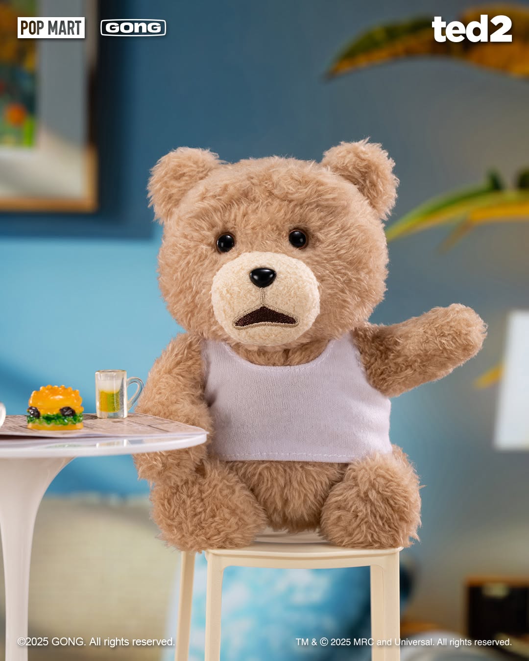 Ted 2 Teddy Bear Action Plush Pendant - Móc Khóa Gấu Bông Blind Box Pop Mart